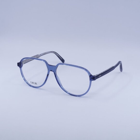 🕶️ New Dior INDIOR O A1I 3000 Eyeglasses - Transparent Blue Frame - Picture 1 of 10